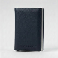 MONSAFE Wallet Pop-Up Navy | Protección RFID · Piel Sintética Premium
